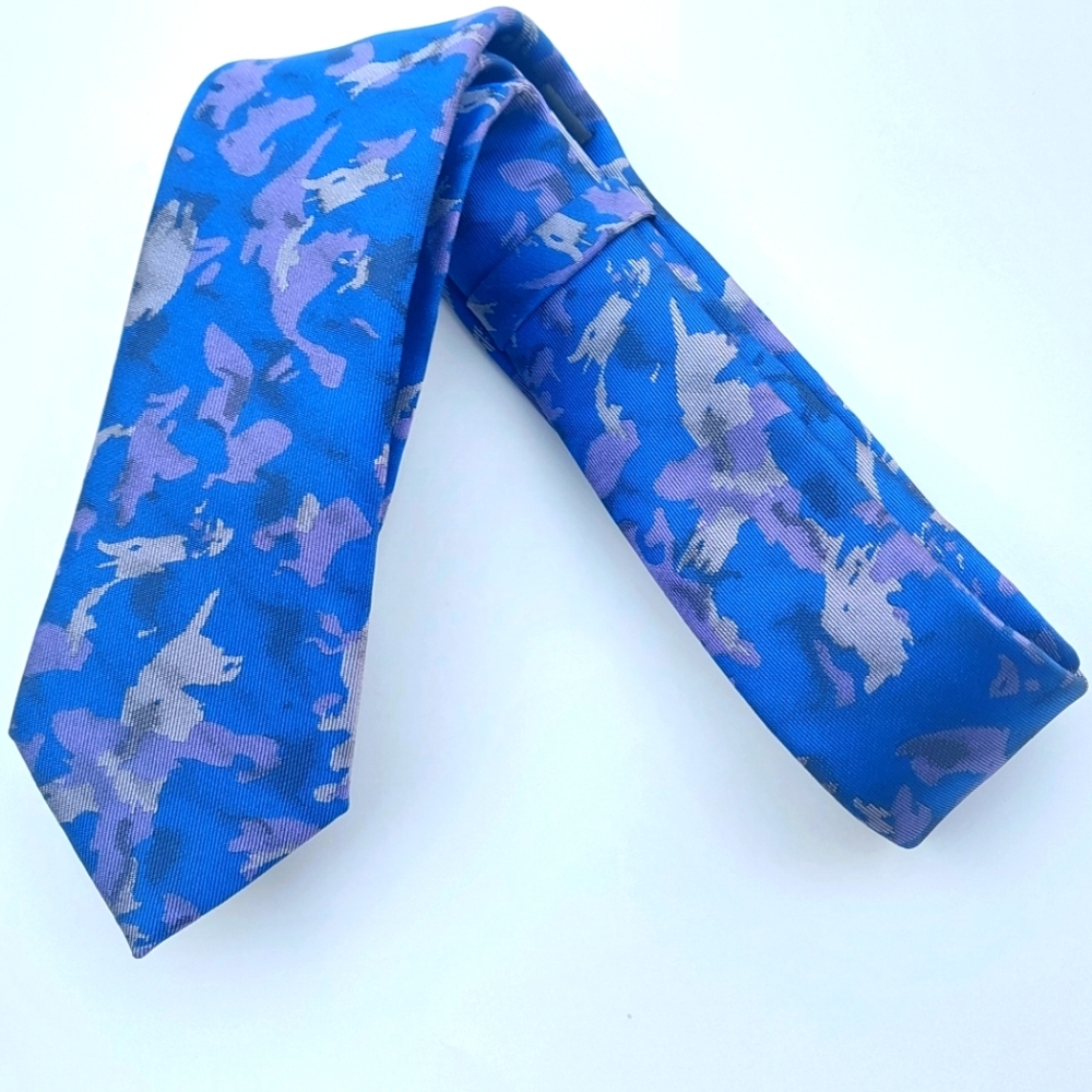 Mainly Blue Purple Mixed With Blackish Gray Patterned 1670 Slim Fit Tie